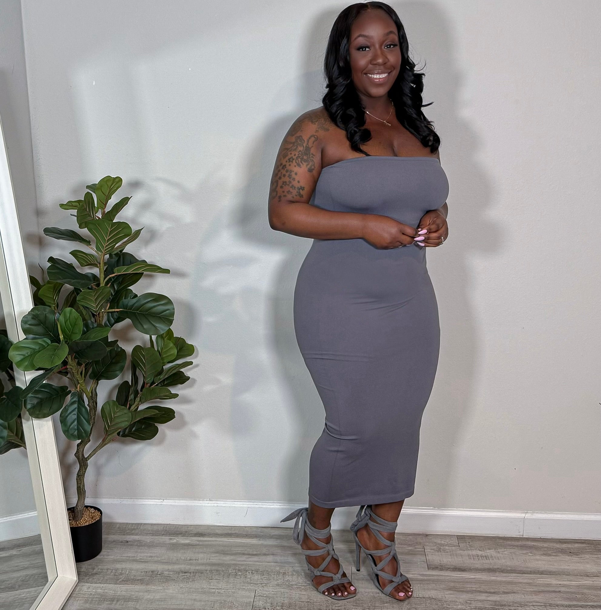 Composure Midi Dress - Smoke Grey