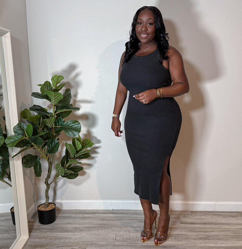 Bare Minimum Midi Dress - Midnight